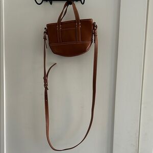 J.Crew mini brown Montauk bag in leather.